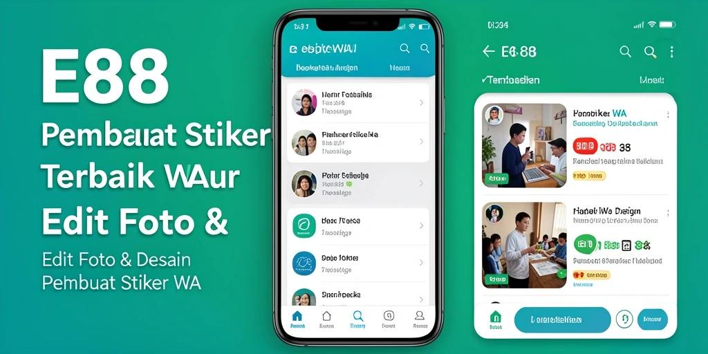 Antarmuka E88 yang user-friendly untuk pembuat stiker WA.