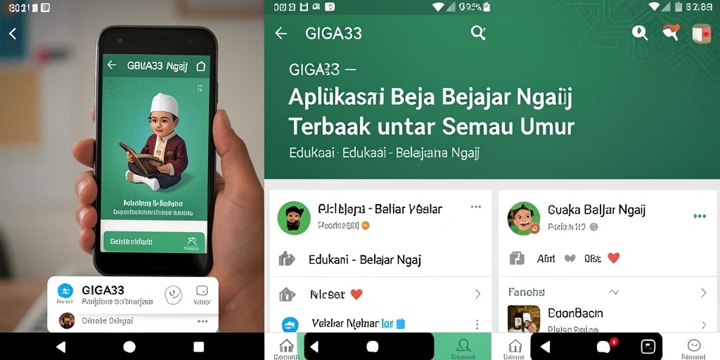 Antarmuka interaktif GIGA33 untuk Belajar Ngaji yang menarik.