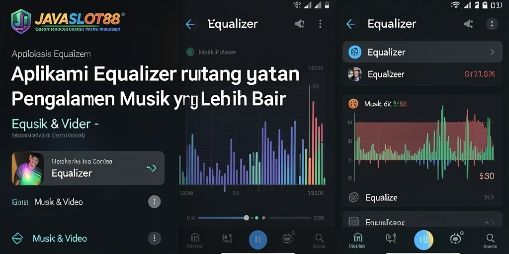 Tampilan antarmuka utama JAVASLOT88 dengan kontrol Equalizer.