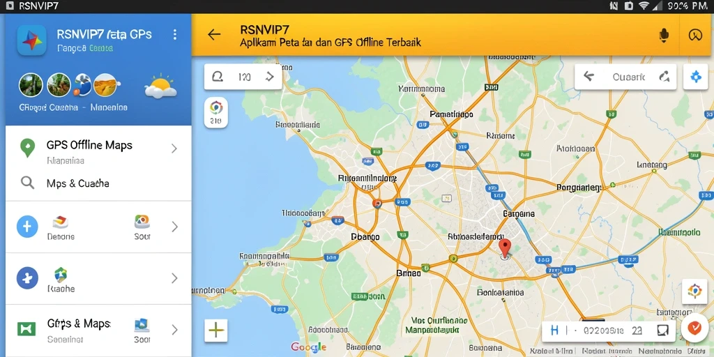 Tampilan antarmuka aplikasi RSNVIP7 untuk GPS Offline Maps yang user-friendly.