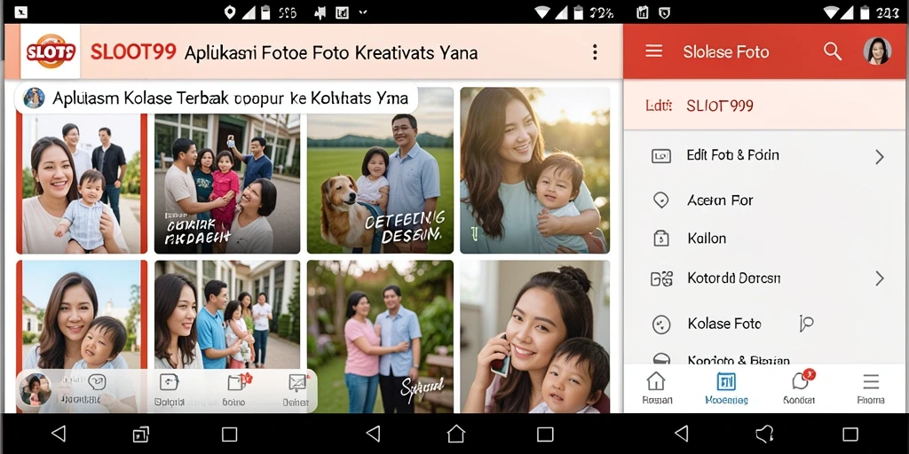 Antarmuka SLOT99 dengan fitur kolase foto yang menarik.