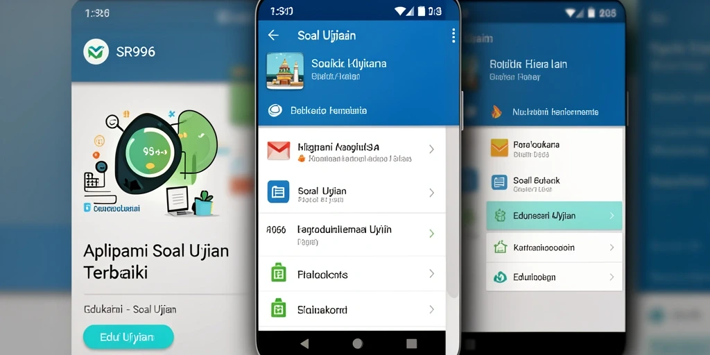 Tampilan antarmuka pengguna aplikasi Soal Ujian SR996.