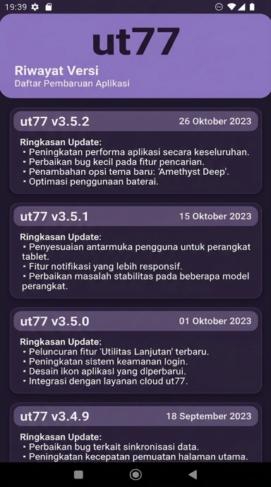 Riwayat Versi ut77 untuk Pengguna Android